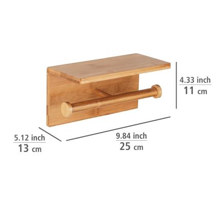 WENKO 24745100 - Toalettpappershållare BAMBUSA 25x13 cm brun