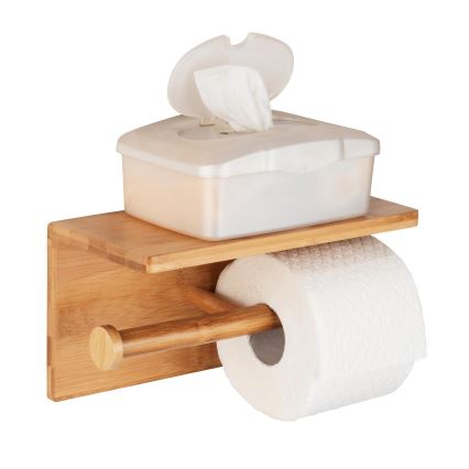 WENKO 24745100 - Toalettpappershållare BAMBUSA 25x13 cm brun