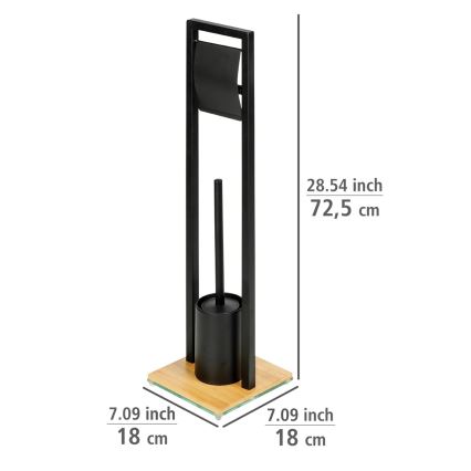 WENKO 24751100 - WC-set BAMBU⁠SA 18x72,5 cm svart/brun