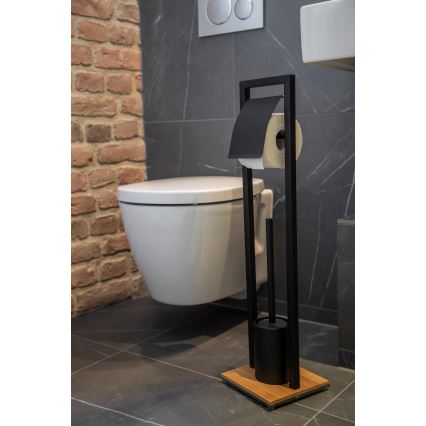 WENKO 24751100 - WC-set BAMBU⁠SA 18x72,5 cm svart/brun