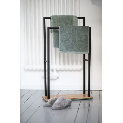 WENKO 24752100 - Handdukshållare BAMBUSA 46x80 cm svart/brun
