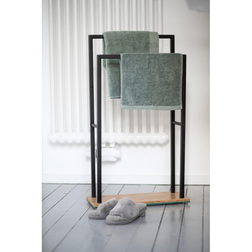 WENKO 24752100 - Handdukshållare BAMBUSA 46x80 cm svart/brun