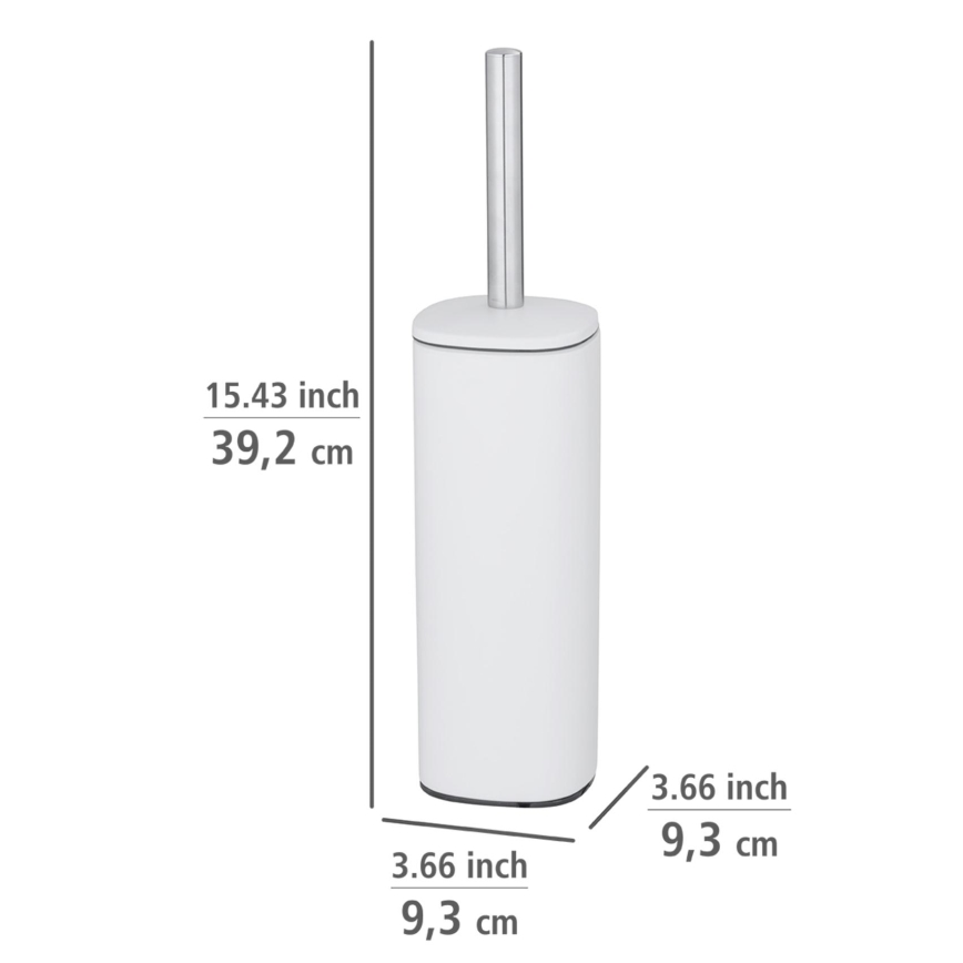 WENKO 24776100 - Toalettborste ALASSIO 9,3 x 39,2 cm rostfritt stål/vit