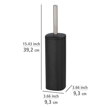 WENKO 24778100 - Toalettborste ALASSIO 9,3x39,2 cm rostfritt stål/svart