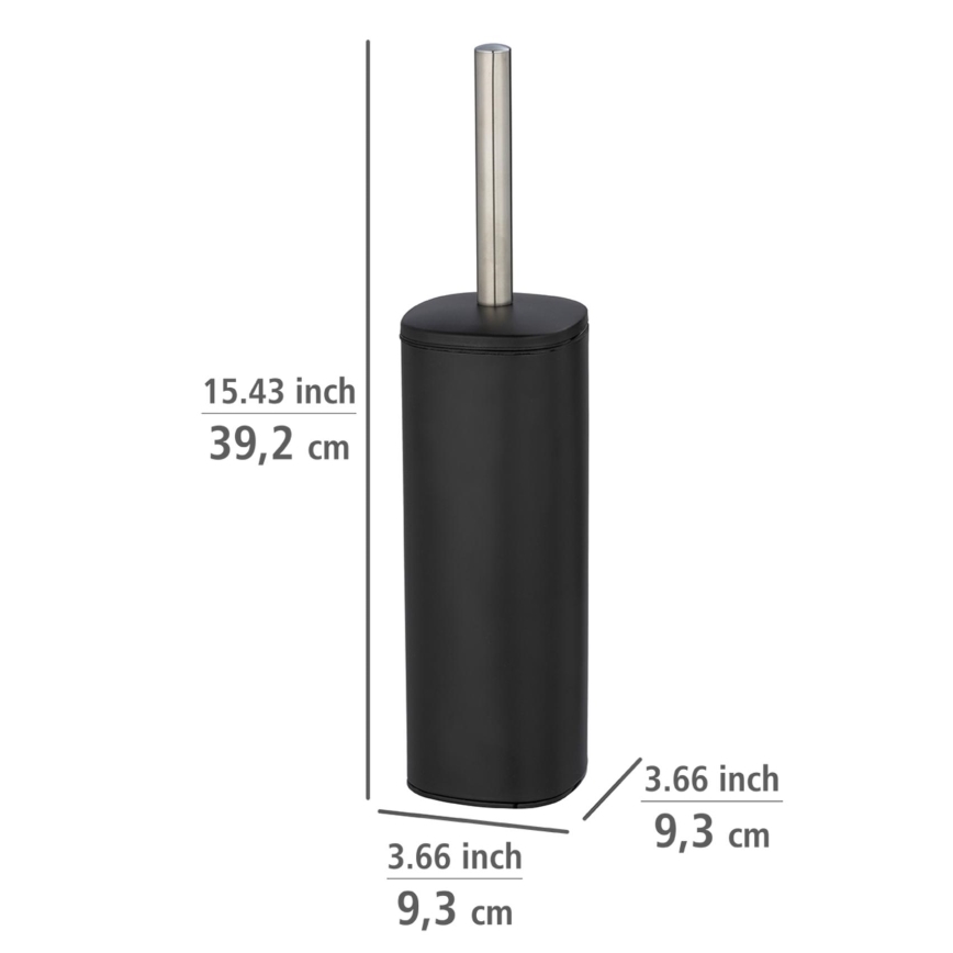 WENKO 24778100 - Toalettborste ALASSIO 9,3x39,2 cm rostfritt stål/svart