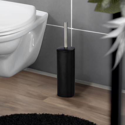 WENKO 24778100 - Toalettborste ALASSIO 9,3x39,2 cm rostfritt stål/svart