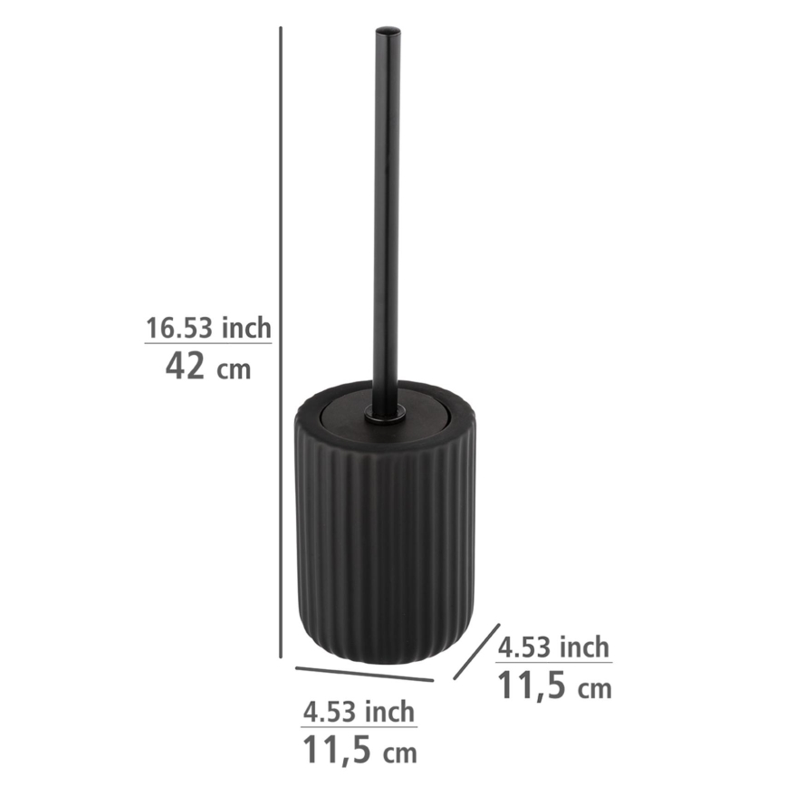 WENKO 24805100 - Toalettborste BELLUNO 11,5 x 42 cm svart