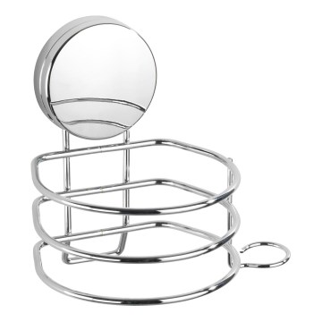 WENKO 24857100-Hårtorkshållare STATIC-LOC + OSIMO 14x13 cm blank krom
