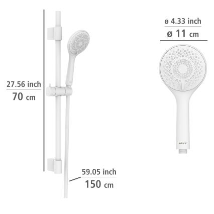 WENKO 24916100 - Vattensparande duschset 70 cm, vit