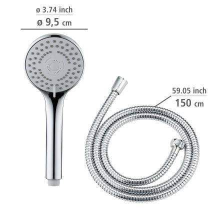 WENKO 24918100 - Duschhuvud BASIC LINE 9,5x9,5 cm blankkrom/silverfärgad