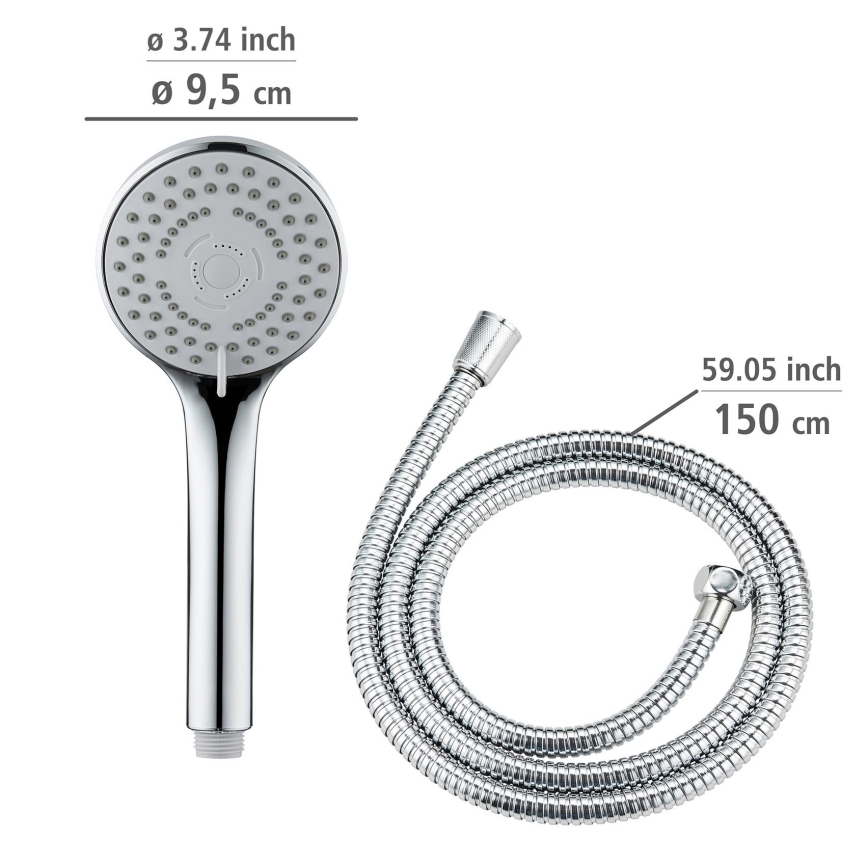 WENKO 24918100 - Duschhuvud BASIC LINE 9,5x9,5 cm blankkrom/silverfärgad