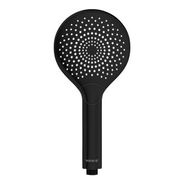 WENKO 24925100 - Duschhuvud med vattenbesparande system Ø 12 cm svart