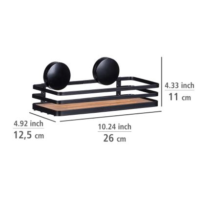 WENKO 24979800-Hylla ALBA 26,5x12,5 cm svart/brun