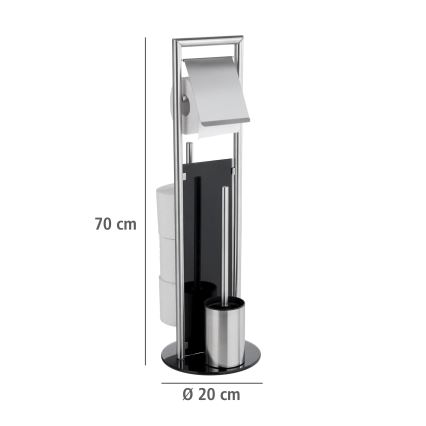 WENKO 24981800 - WC-set RAVINA 20x70 cm rostfritt stål/silverfärgad