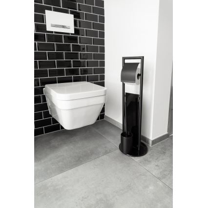 WENKO 24982800 - WC-set RAVINA 20x70 cm rostfritt stål/svart