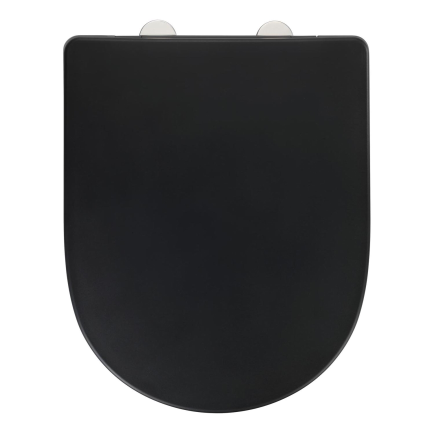 WENKO 24989100-WC toalettsits EXCLUSIVE 36,5x45 cm svart/silver