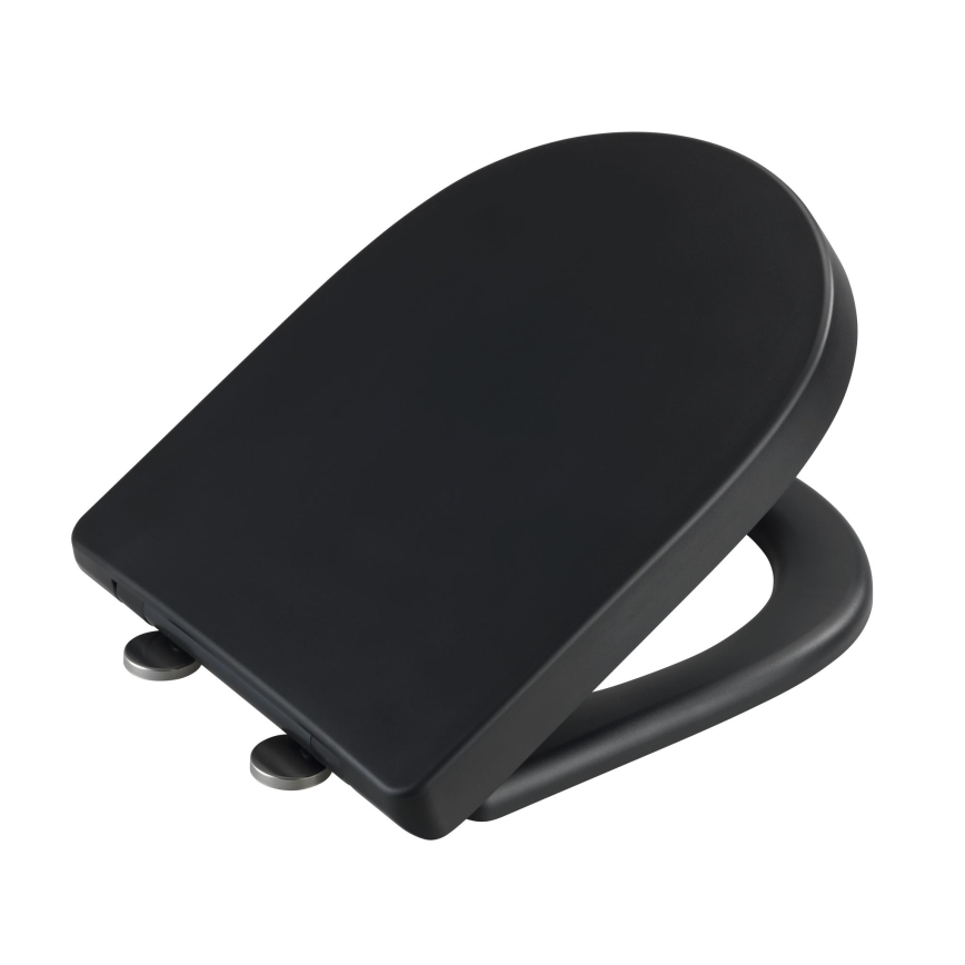 WENKO 24989100-WC toalettsits EXCLUSIVE 36,5x45 cm svart/silver