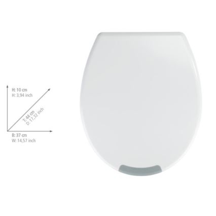 WENKO 25005100-Toalettsits SECURA 37x44 cm vit/grå
