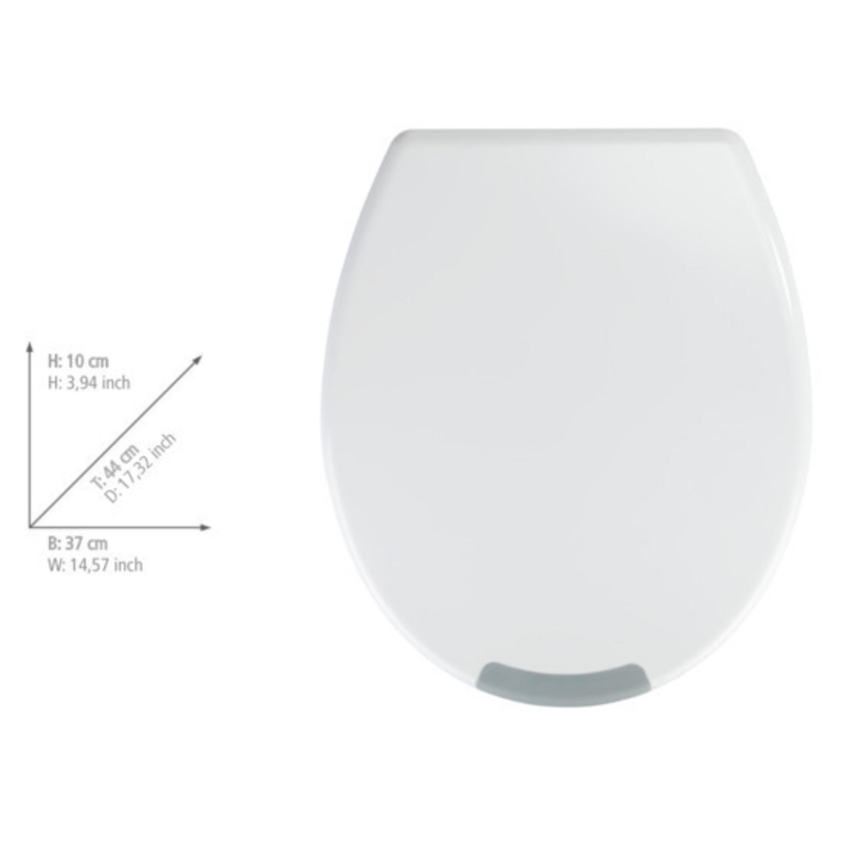 WENKO 25005100-Toalettsits SECURA 37x44 cm vit/grå