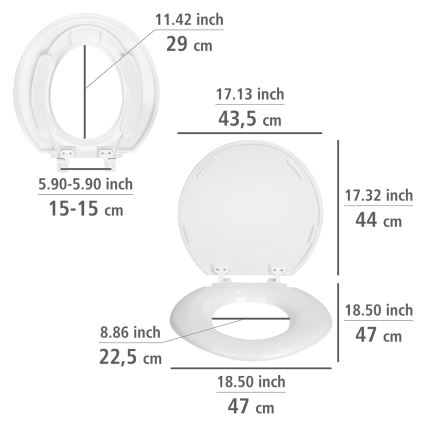 WENKO 25112100-WC toalettsits TORINO 44x43,5 cm vit