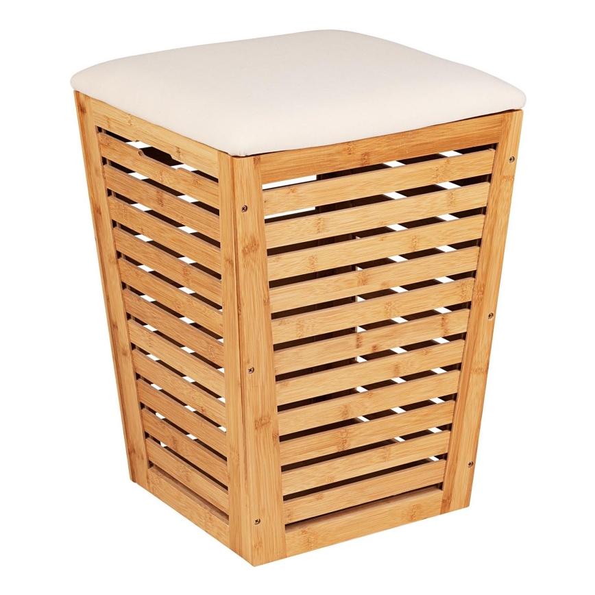 WENKO 25143100 - BAMBUSA tvättkorg 40 x 56 cm, brun