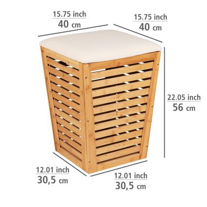 WENKO 25143100 - BAMBUSA tvättkorg 40 x 56 cm, brun