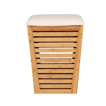 WENKO 25143100 - BAMBUSA tvättkorg 40 x 56 cm, brun