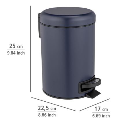 WENKO 25153100 - Papperskorg LEMAN 17x25 cm blå/svart