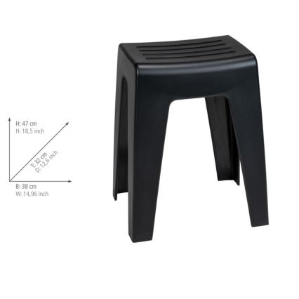 WENKO 25156100 - Pall KUMBA 38x47 cm svart