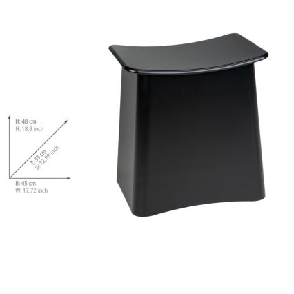 WENKO 25157100 - Pall WING 45x48 cm svart