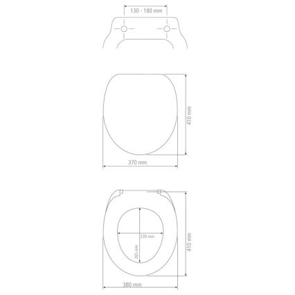 WENKO 25172100-WC toalettsits PRIMA 37x41 cm blå/silver