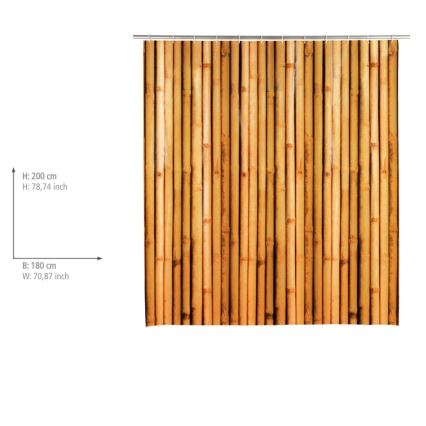 WENKO 25233100 - Duschdraperi BAMBUSA 180x200 cm brun