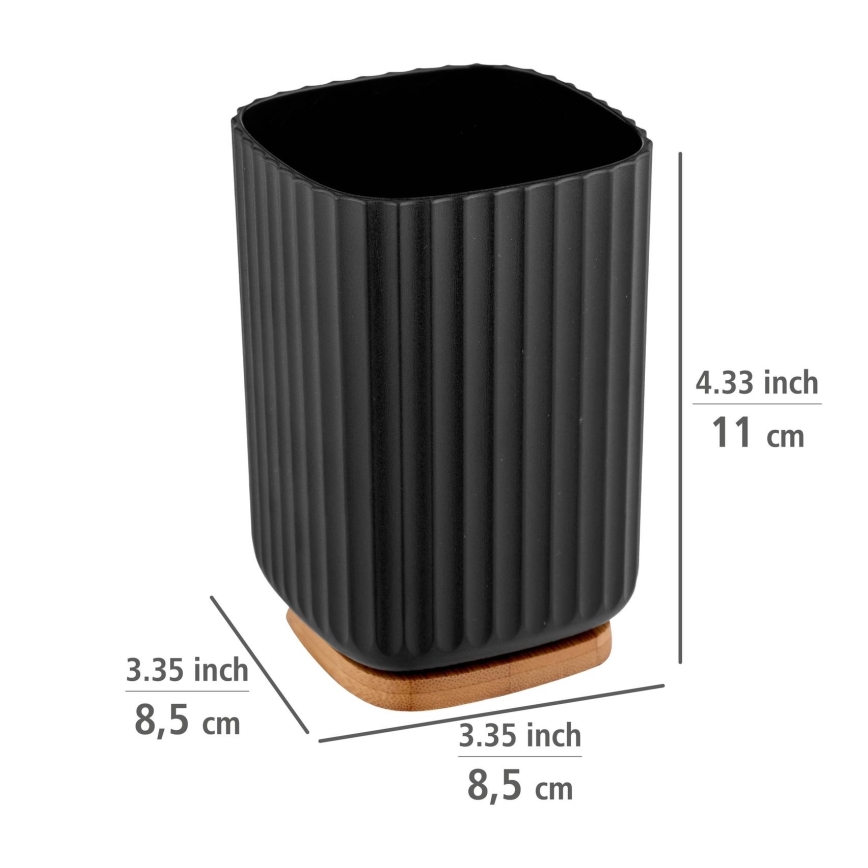 WENKO 25297100 - Tandborstmugg ROTELLO 8,5x11 cm svart/brun
