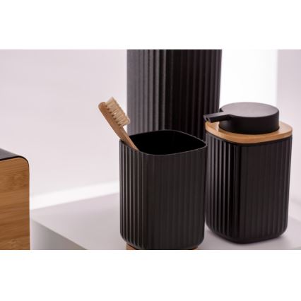 WENKO 25297100 - Tandborstmugg ROTELLO 8,5x11 cm svart/brun