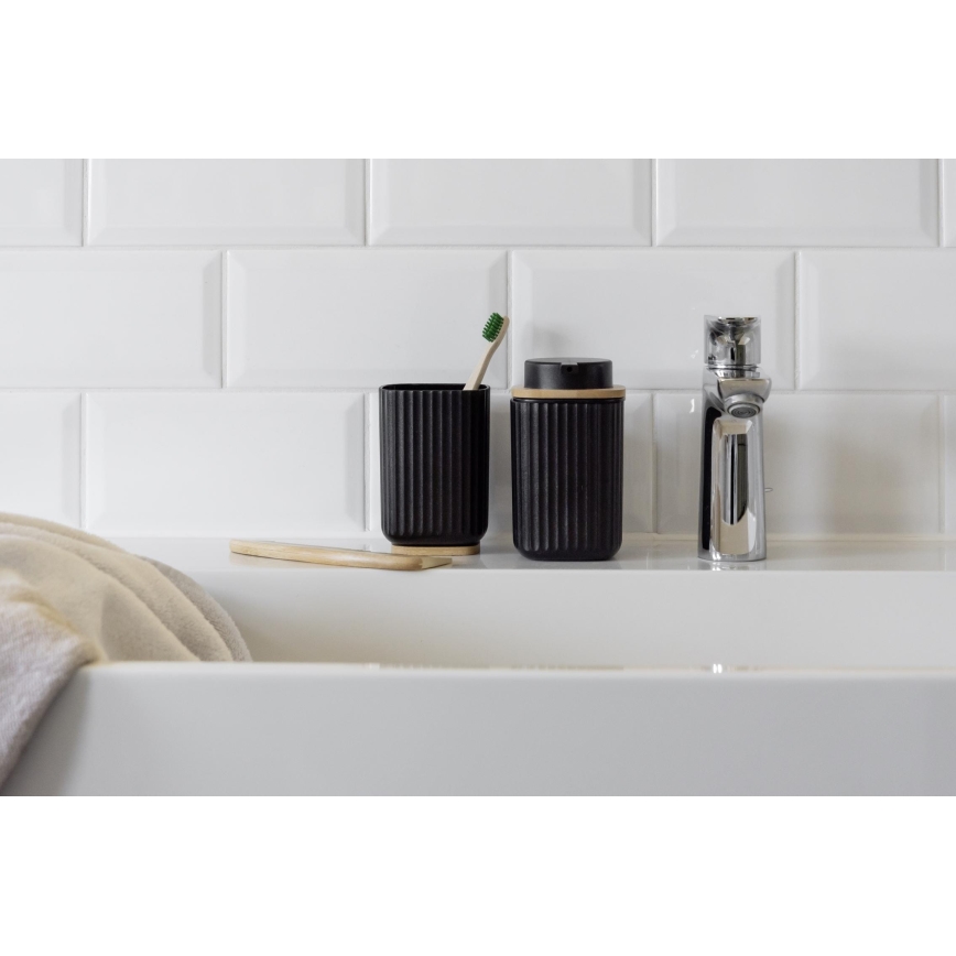 WENKO 25297100 - Tandborstmugg ROTELLO 8,5x11 cm svart/brun