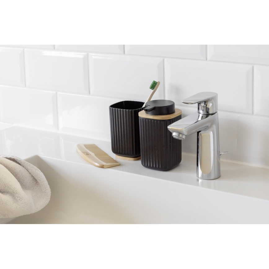 WENKO 25297100 - Tandborstmugg ROTELLO 8,5x11 cm svart/brun