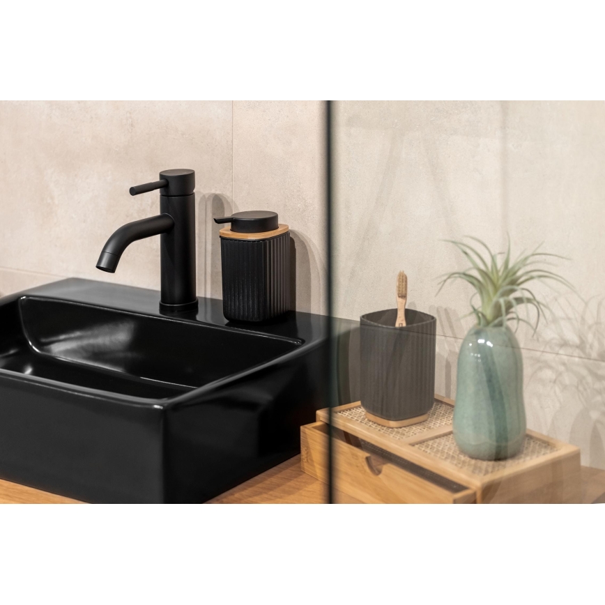 WENKO 25297100 - Tandborstmugg ROTELLO 8,5x11 cm svart/brun