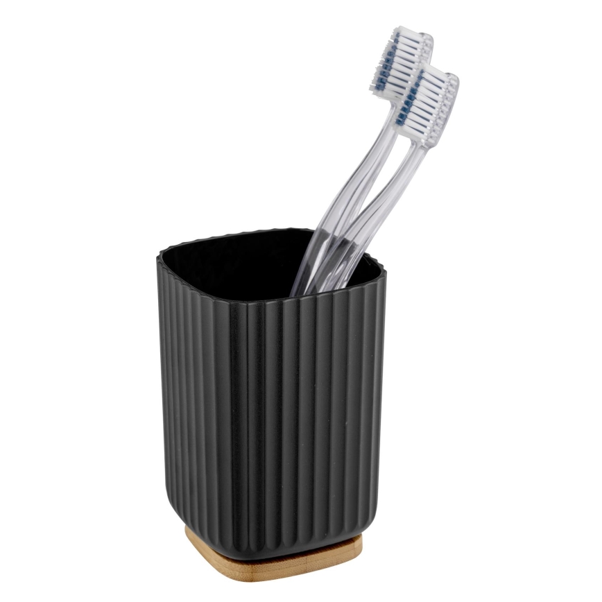 WENKO 25297100 - Tandborstmugg ROTELLO 8,5x11 cm svart/brun