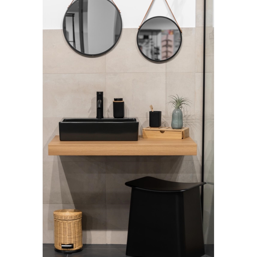 WENKO 25298100 - Tvåldispenser ROTELLO 8,9x12,7 cm svart/brun