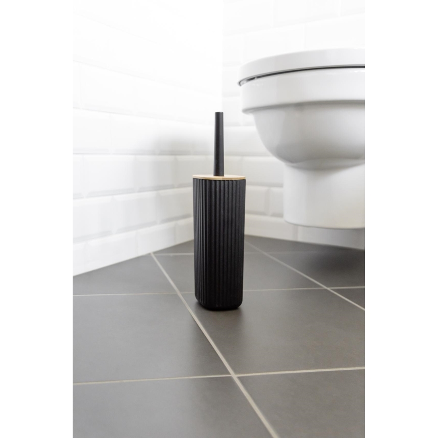 WENKO 25304100 - WC-set ROTELLO 10x36 cm svart/brun