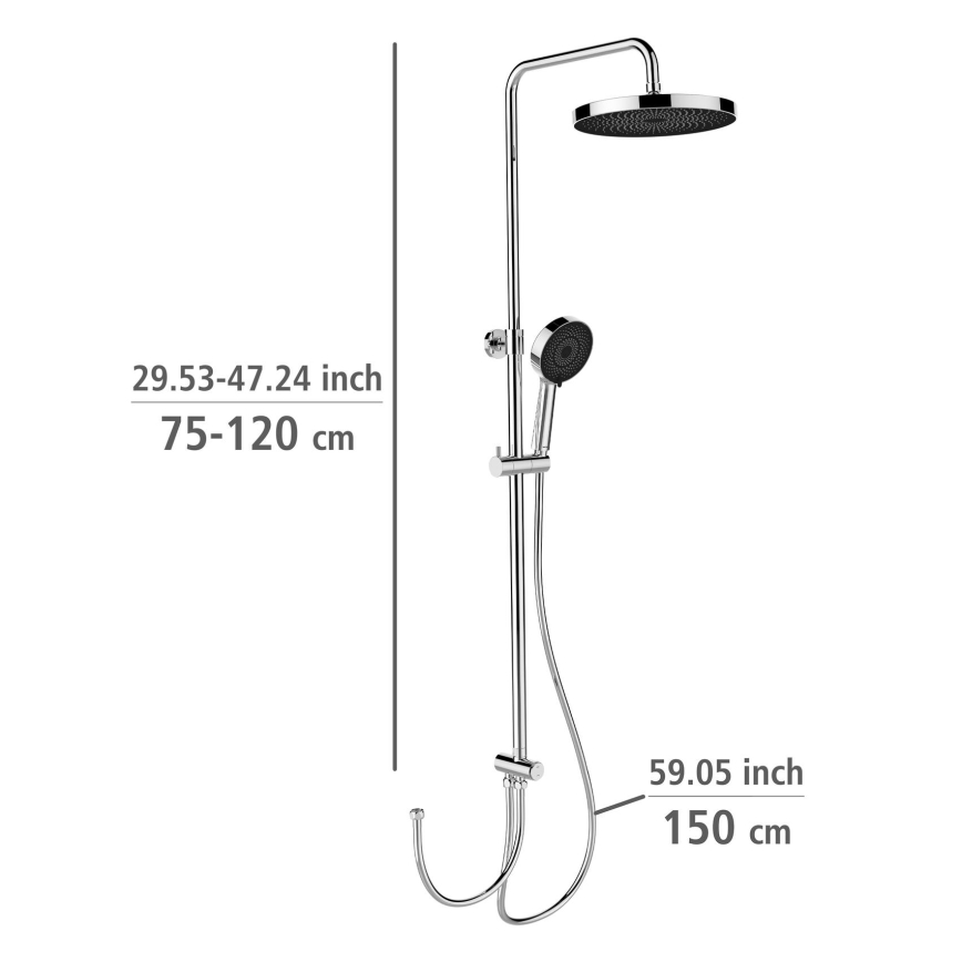 WENKO 25312100 - Duschpelare SOFTWATER 12x120 cm blank krom