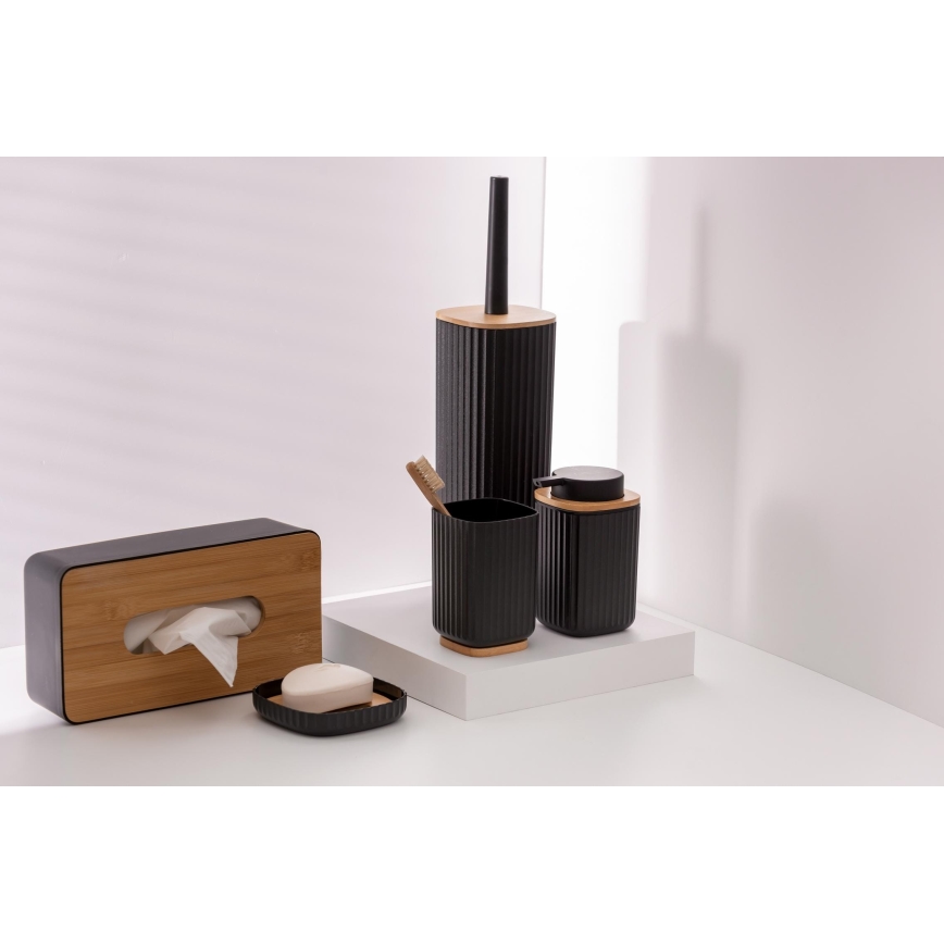 WENKO 25319100 - Sminkbox ROTELLO 24 x 12,7 cm svart/brun