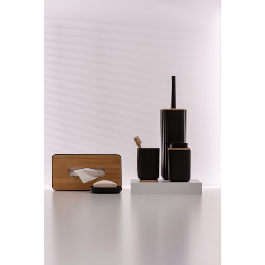 WENKO 25319100 - Sminkbox ROTELLO 24 x 12,7 cm svart/brun