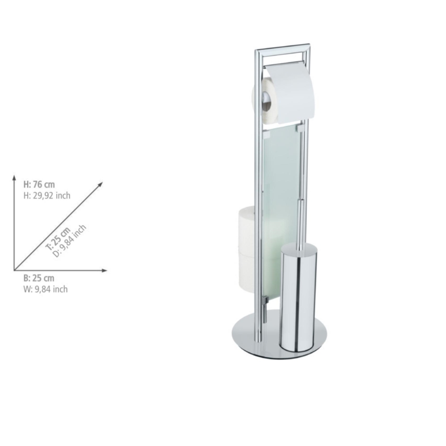 WENKO 25384100 - WC-set SULMONA 25x76 cm silver/svart