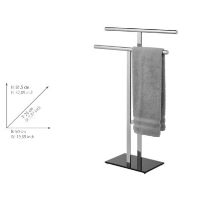 WENKO 25389100 - Handdukstativ LAVA 50 x 81,5 cm rostfritt stål/silver/svart