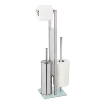 WENKO 25399100 - WC-borste RIVALTA 18x70 cm silver/vit/svart