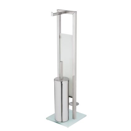 WENKO 25399100 - WC-borste RIVALTA 18x70 cm silver/vit/svart