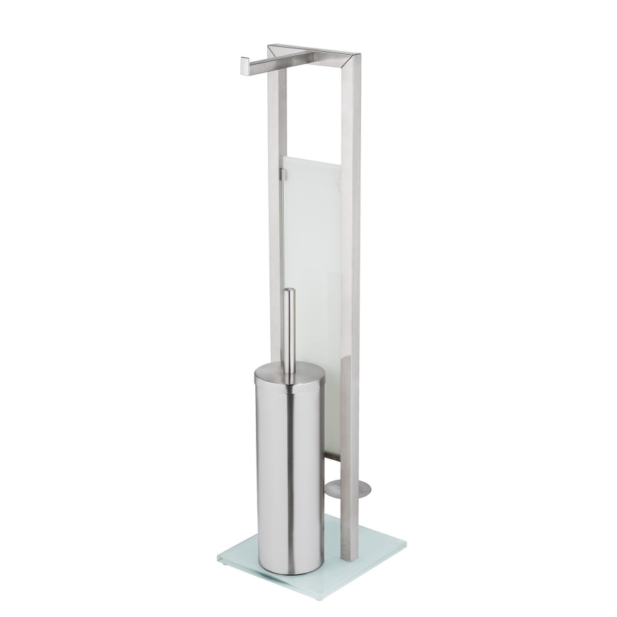 WENKO 25399100 - WC-borste RIVALTA 18x70 cm silver/vit/svart