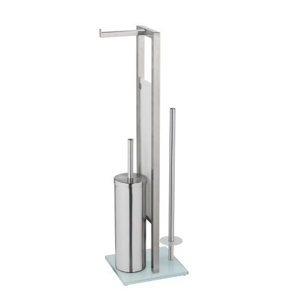 WENKO 25399100 - WC-borste RIVALTA 18x70 cm silver/vit/svart