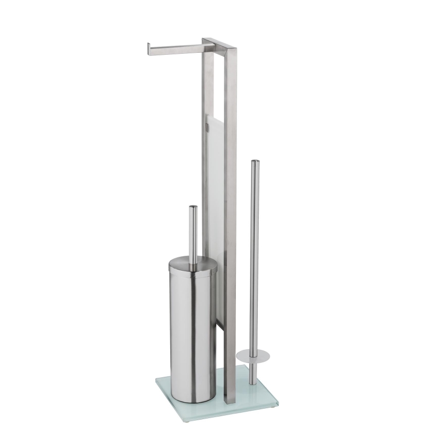 WENKO 25399100 - WC-borste RIVALTA 18x70 cm silver/vit/svart